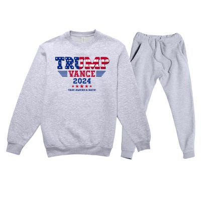 Trump Vance 2024 Take America Back Vice President Election Premium Crewneck Sweatsuit Set