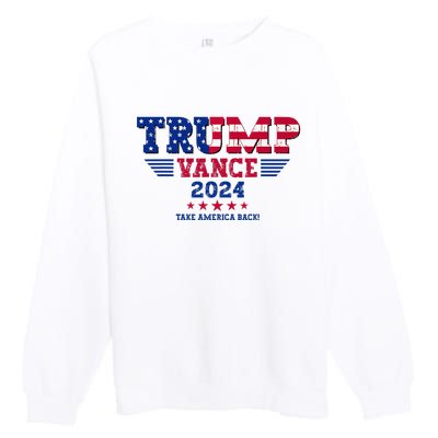 Trump Vance 2024 Take America Back Vice President Election Premium Crewneck Sweatshirt