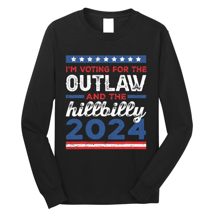 Trump Vance 2024 Outlaw Hillbilly Vintage Us Flag Long Sleeve Shirt