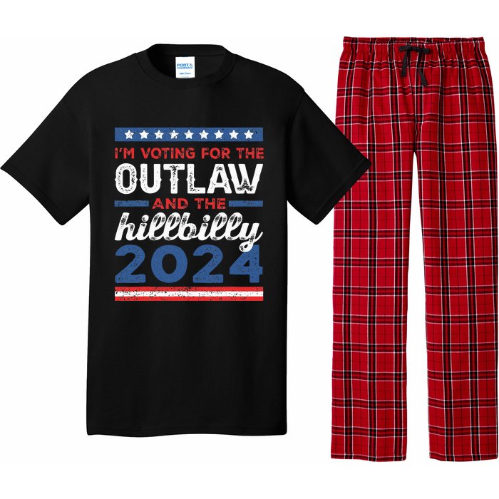 Trump Vance 2024 Outlaw Hillbilly Vintage Us Flag Pajama Set