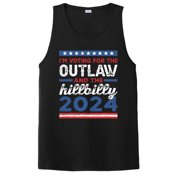 Trump Vance 2024 Outlaw Hillbilly Vintage Us Flag PosiCharge Competitor Tank