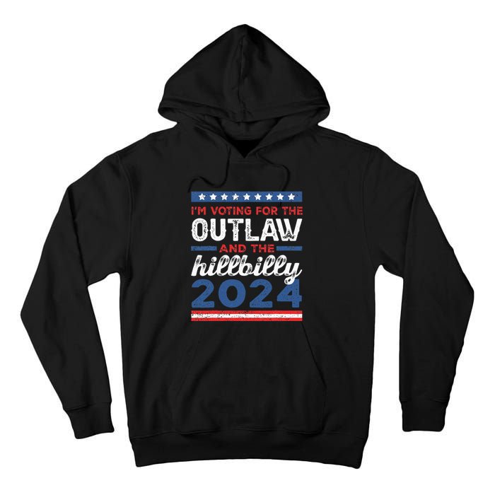 Trump Vance 2024 Outlaw Hillbilly Vintage Us Flag Tall Hoodie