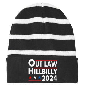 Trump Vance 2024 Outlaw Hillbilly 2024 Striped Beanie with Solid Band