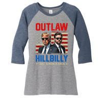 Trump Vance 2024 Outlaw Hillbilly Us Flag Vintage Elections Women's Tri-Blend 3/4-Sleeve Raglan Shirt