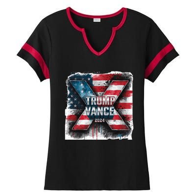 Trump Vance 2024 X Design Ladies Halftime Notch Neck Tee