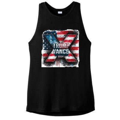 Trump Vance 2024 X Design Ladies PosiCharge Tri-Blend Wicking Tank