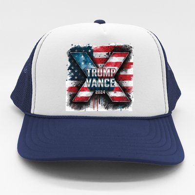 Trump Vance 2024 X Design Trucker Hat