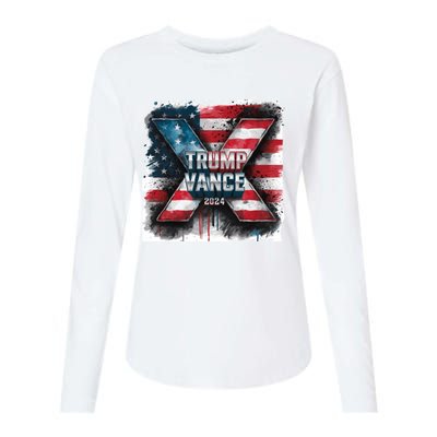 Trump Vance 2024 X Design Womens Cotton Relaxed Long Sleeve T-Shirt