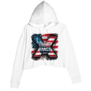 Trump Vance 2024 X Design Crop Fleece Hoodie