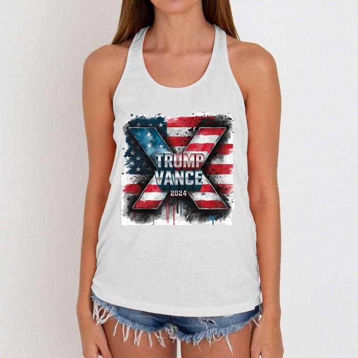 Trump Vance 2024 X Design Women's Knotted Racerback Tank