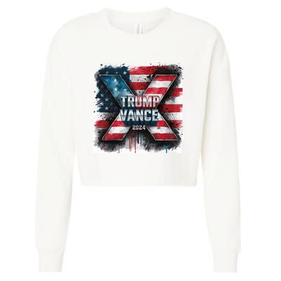 Trump Vance 2024 X Design Cropped Pullover Crew