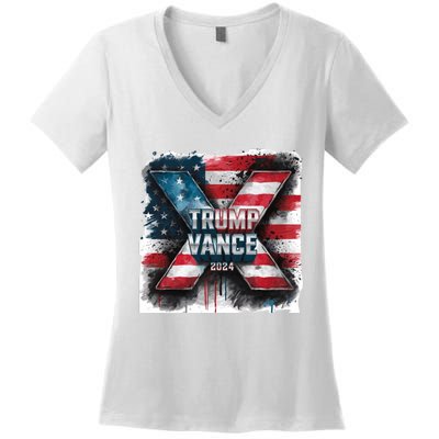 Trump Vance 2024 X Design Women's V-Neck T-Shirt