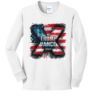 Trump Vance 2024 X Design Kids Long Sleeve Shirt