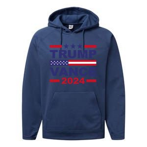 Trump Vance 2024 For President Vp Usa Election Patriotic Performance Fleece Hoodie