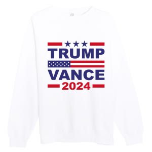 Trump Vance 2024 For President Vp Usa Election Patriotic Premium Crewneck Sweatshirt