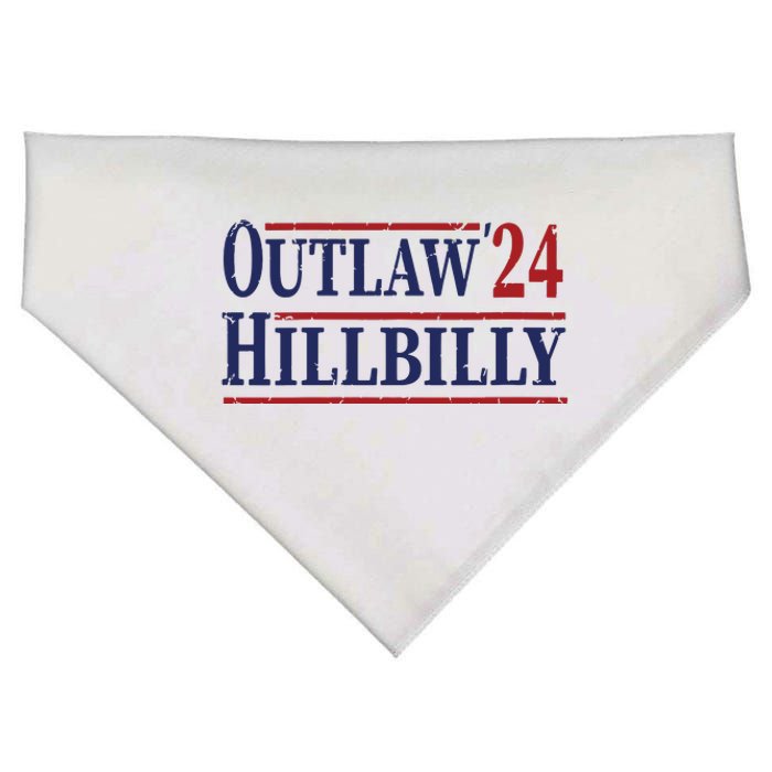 Trump Vance 2024 Outlaw Hillbilly Us Flag Vintage USA-Made Doggie Bandana