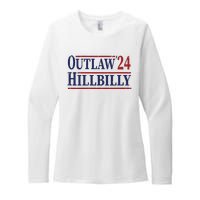 Trump Vance 2024 Outlaw Hillbilly Us Flag Vintage Womens CVC Long Sleeve Shirt