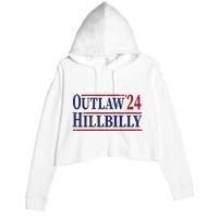 Trump Vance 2024 Outlaw Hillbilly Us Flag Vintage Crop Fleece Hoodie