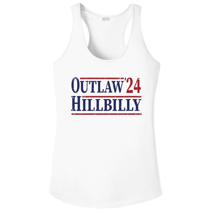 Trump Vance 2024 Outlaw Hillbilly Us Flag Vintage Ladies PosiCharge Competitor Racerback Tank