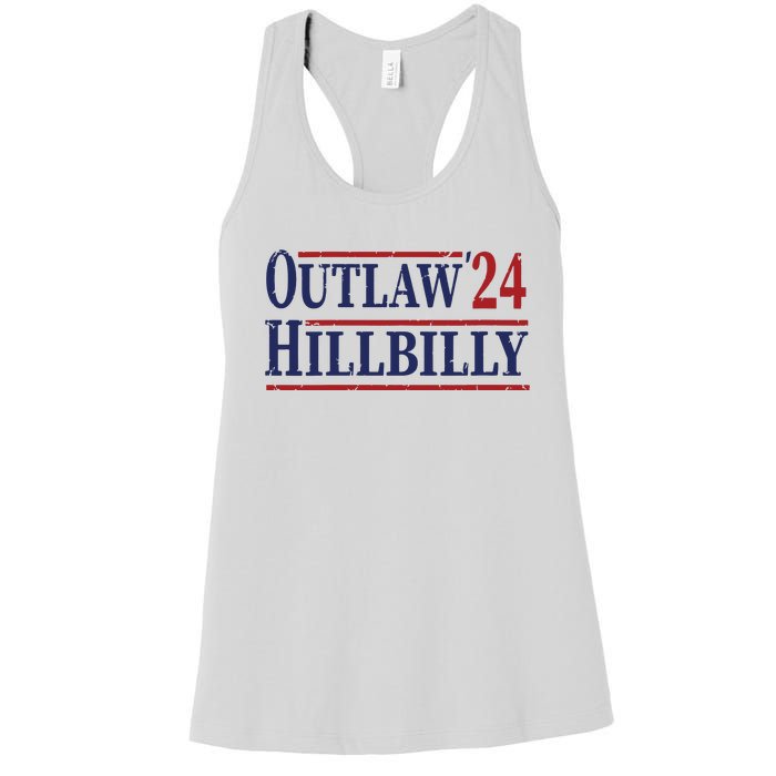 Trump Vance 2024 Outlaw Hillbilly Us Flag Vintage Women's Racerback Tank