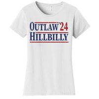 Trump Vance 2024 Outlaw Hillbilly Us Flag Vintage Women's T-Shirt