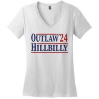 Trump Vance 2024 Outlaw Hillbilly Us Flag Vintage Women's V-Neck T-Shirt