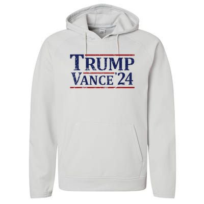 Trump Vance 24 Vintage 2024 Performance Fleece Hoodie