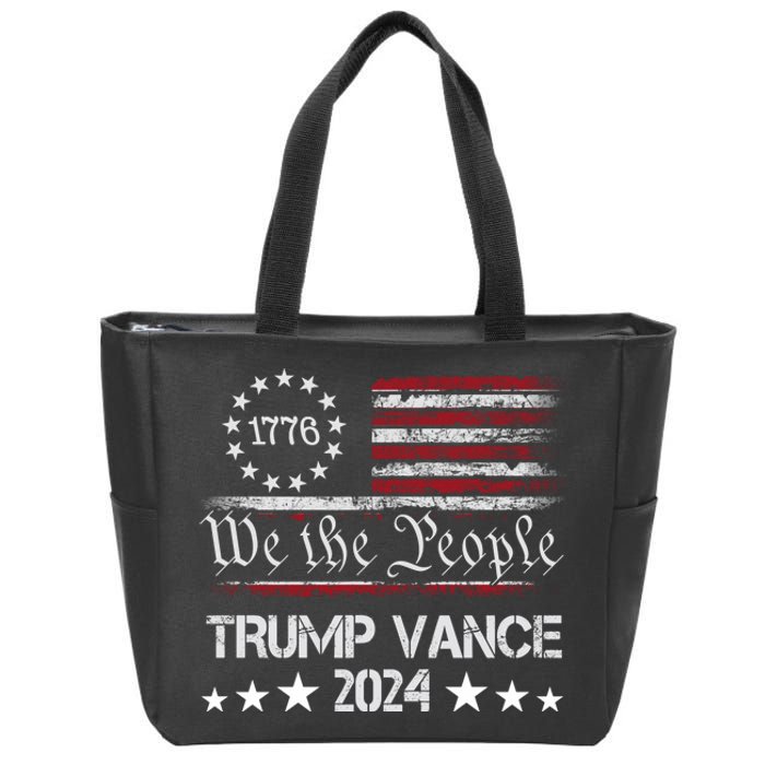 Trump Vance 2024 President Trump Supporter Re Election Zip Tote Bag