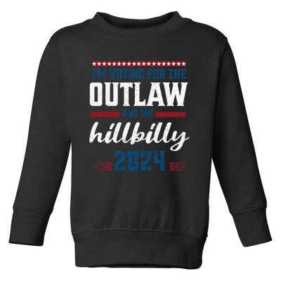 Trump Vance 2024 Outlaw Hillbilly Vintage Us Flag Toddler Sweatshirt