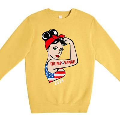 Trump Vance 2024 Vp Vice President America Election Women Premium Crewneck Sweatshirt