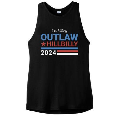 Trump Vance 2024 Outlaw Hillbilly 2024 Funny Conservative Ladies PosiCharge Tri-Blend Wicking Tank