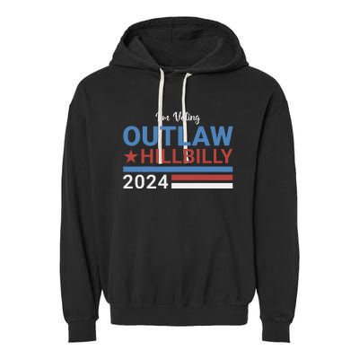 Trump Vance 2024 Outlaw Hillbilly 2024 Funny Conservative Garment-Dyed Fleece Hoodie