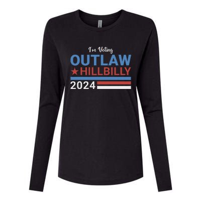 Trump Vance 2024 Outlaw Hillbilly 2024 Funny Conservative Womens Cotton Relaxed Long Sleeve T-Shirt