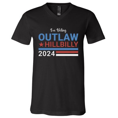 Trump Vance 2024 Outlaw Hillbilly 2024 Funny Conservative V-Neck T-Shirt