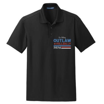 Trump Vance 2024 Outlaw Hillbilly 2024 Funny Conservative Dry Zone Grid Polo