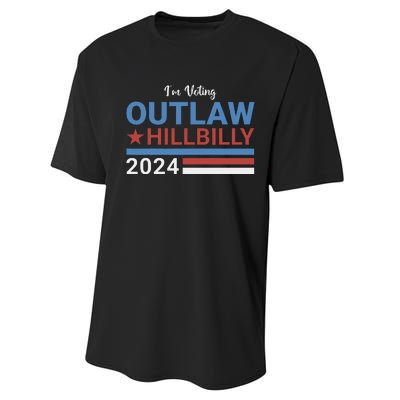 Trump Vance 2024 Outlaw Hillbilly 2024 Funny Conservative Performance Sprint T-Shirt