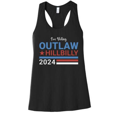 Trump Vance 2024 Outlaw Hillbilly 2024 Funny Conservative Women's Racerback Tank