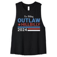 Trump Vance 2024 Outlaw Hillbilly 2024 Funny Conservative Women's Racerback Cropped Tank