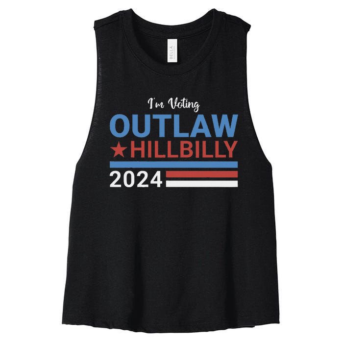 Trump Vance 2024 Outlaw Hillbilly 2024 Funny Conservative Women's Racerback Cropped Tank