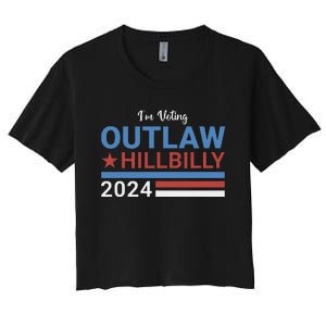 Trump Vance 2024 Outlaw Hillbilly 2024 Funny Conservative Women's Crop Top Tee