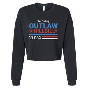 Trump Vance 2024 Outlaw Hillbilly 2024 Funny Conservative Cropped Pullover Crew