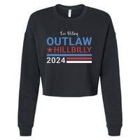 Trump Vance 2024 Outlaw Hillbilly 2024 Funny Conservative Cropped Pullover Crew