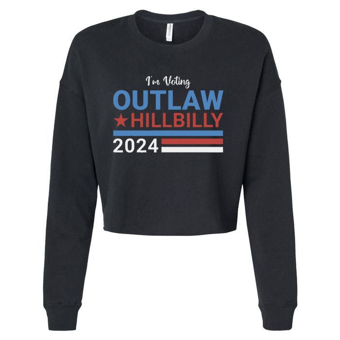 Trump Vance 2024 Outlaw Hillbilly 2024 Funny Conservative Cropped Pullover Crew