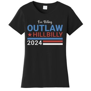 Trump Vance 2024 Outlaw Hillbilly 2024 Funny Conservative Women's T-Shirt