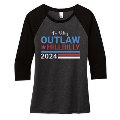 Trump Vance 2024 Outlaw Hillbilly 2024 Funny Conservative Women's Tri-Blend 3/4-Sleeve Raglan Shirt