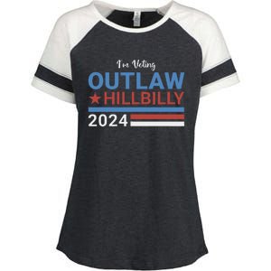 Trump Vance 2024 Outlaw Hillbilly 2024 Funny Conservative Enza Ladies Jersey Colorblock Tee