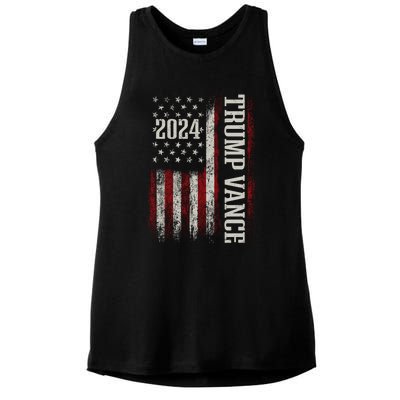 Trump Vance 2024 President Trump Supporter Re Election Ladies PosiCharge Tri-Blend Wicking Tank