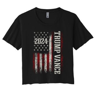 Trump Vance 2024 President Trump Supporter Re Election Women's Crop Top Tee