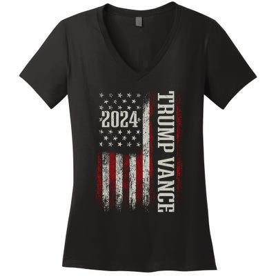 Trump Vance 2024 President Trump Supporter Re Election Women's V-Neck T-Shirt