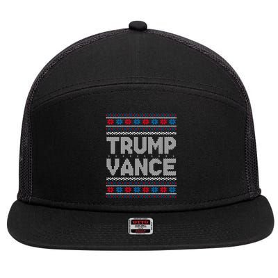 Trump Vance 2024 For President Trump Jd Vance Ugly Christmas Gift 7 Panel Mesh Trucker Snapback Hat